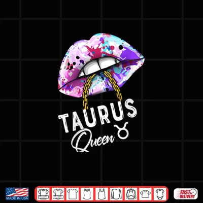 Design Womens Sexy Womens Taurus Queen Lips Zodiac Star Sign Chain Shirt