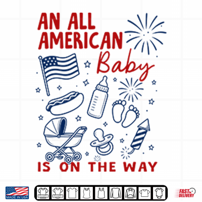 Design An All American Is On The Way 4th Of July Couple Shirt