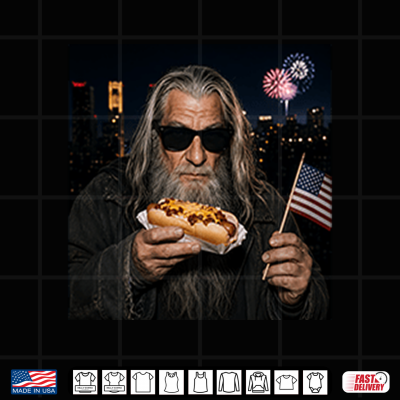 Design Gandalf Wizard Hot Dog 4th Of July Shirt