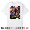 Trump Riding T Rex American Flag Fireworks 4Th Of July Shirt