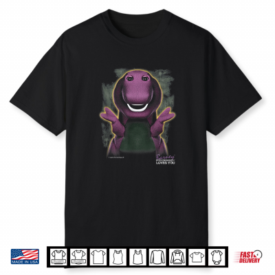 Barney Loves You Purple Character Peace Sign Shirt