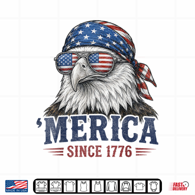 'Merica Eagle Patriotic American Flag Bandana Usa Since 1776 Shirt 4 Design Merica Eagle Patriotic American Flag Bandana USA Since 1776 Shirt