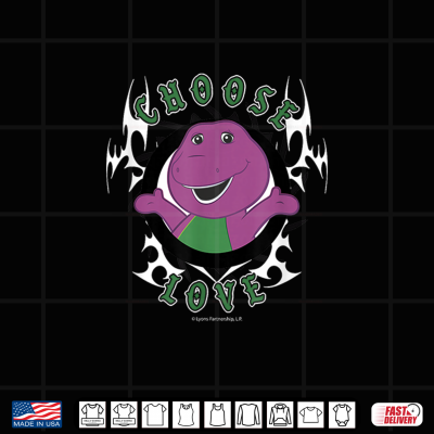 Design Barney Choose Love Tribal Flames Character Shirt