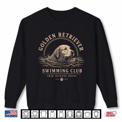 Sweatshirt Golden Retriever Swimming Club Dog Lover Retro Shirt