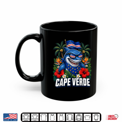 Mug Cape Verde Flag Shark Cape Verdean Roots Cabo Verde Funny Shirt