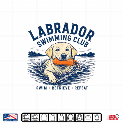 Design Labrador Swimming Club Funny Dog Lover Shirt