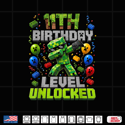 Design 11th Birthday Level Unlocked Pixel 11 Year Old Funny Gamer Shirt