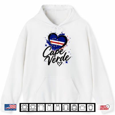 Hoodie Cape Verde Heart Flag Cape Verdean Men Women Cabo Verde Shirt