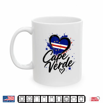 Mug Cape Verde Heart Flag Cape Verdean Men Women Cabo Verde Shirt