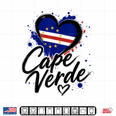 Design Cape Verde Heart Flag Cape Verdean Men Women Cabo Verde Shirt