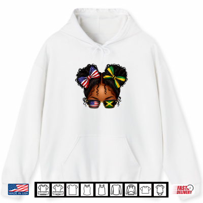 Hoodie Half American and Jamaican Jamaica Independence Day Girls Shirt