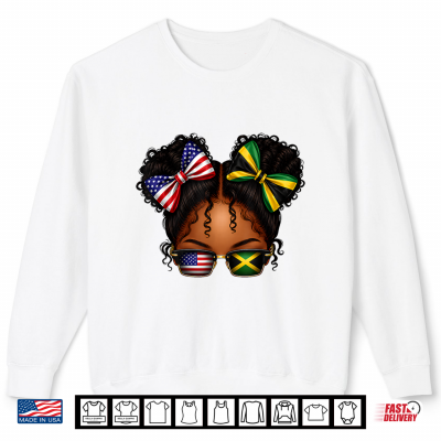 Sweatshirt Half American and Jamaican Jamaica Independence Day Girls Shirt