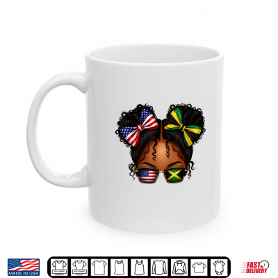 Mug Half American and Jamaican Jamaica Independence Day Girls Shirt