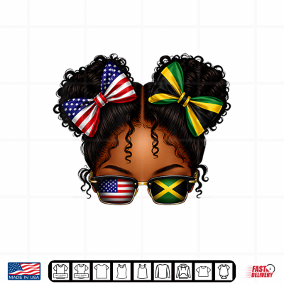 Design Half American and Jamaican Jamaica Independence Day Girls Shirt