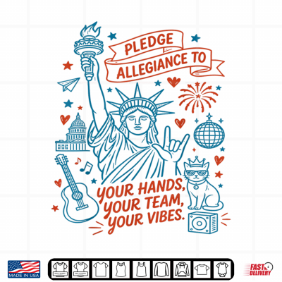 Statue Of Liberty Patriotic Pledge Allegiance To Your Hands Shirt 4 Design Statue of Liberty Patriotic Pledge Allegiance to Your Hands Shirt