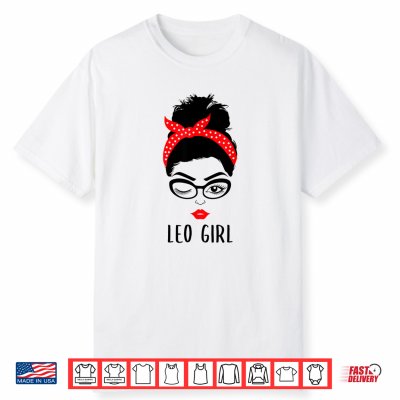 Leo Girl Astrology Wink Eye Woman Face Zodiac Gift Shirt