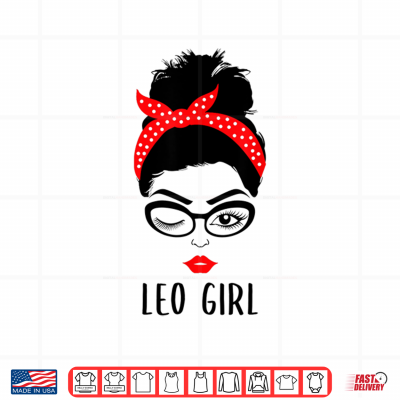 Design Leo Girl Astrology Wink Eye Woman Face Zodiac Gift Shirt