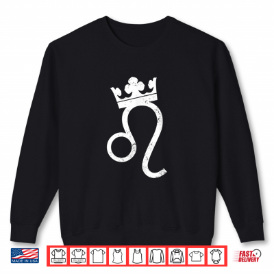 Sweatshirt Leo Zodiac Design King Crown Gift Shirt