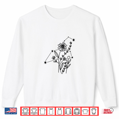 Sweatshirt Leo Zodiac Sign Flowers Constellation Shirt