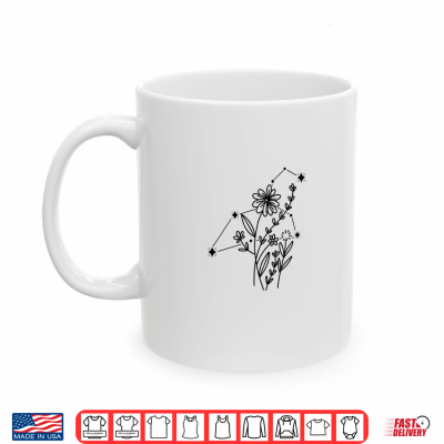 Mug Leo Zodiac Sign Flowers Constellation Shirt