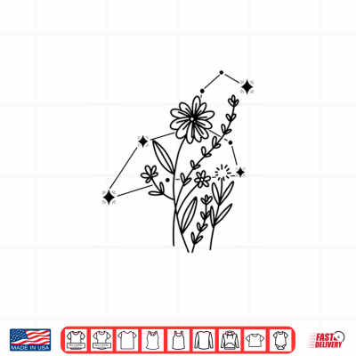 Design Leo Zodiac Sign Flowers Constellation Shirt