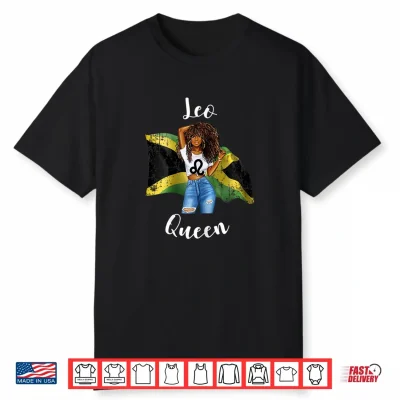 Afro Leo Queen From Jamaica Zodiac Birthday Jamaican Shirt