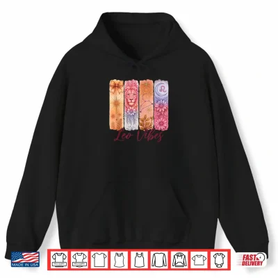 Hoodie Leo Astrology Zodiac Sign Birthday Brushstroke Leo Vibes Shirt