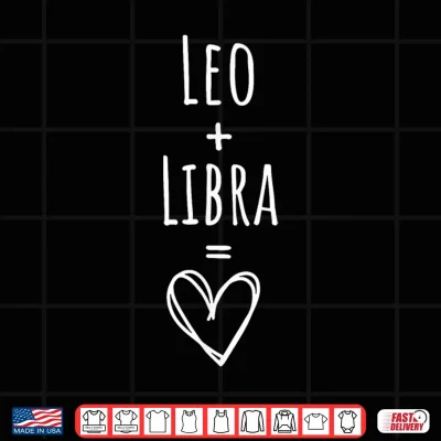 Design Leo And Libra Couple Matching Zodiac Sign Shirt