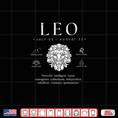 Design Leo Facts Zodiac Sign Retro Astrology Leo Shirt