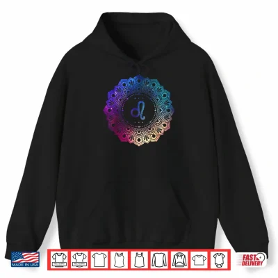 Hoodie Leo Zodiac Mandala Mandala Star Sign Leo Shirt