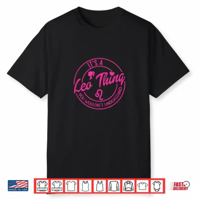 Pink Vintage Leo Things Zodiac Gift Horoscope Shirt