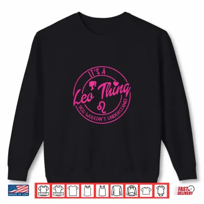 Sweatshirt Pink Vintage Leo Things Zodiac Gift Horoscope Shirt