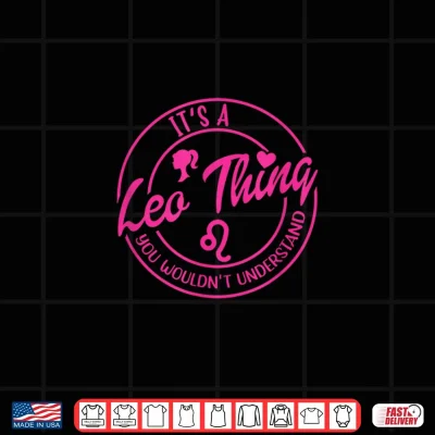 Design Pink Vintage Leo Things Zodiac Gift Horoscope Shirt
