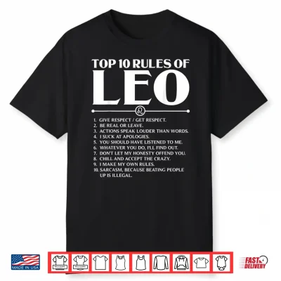 Horoscope Symbols Astrology Sign Top 10 Rules Of Leo Shirt
