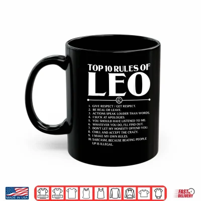 Mug Horoscope Symbols Astrology Sign Top 10 Rules Of Leo Shirt