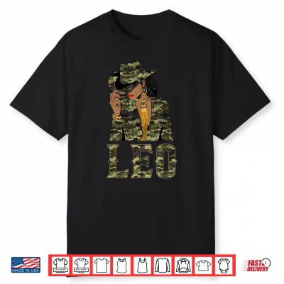 Leo Black Cowgirl Retro African American Women Zodiac Shirt