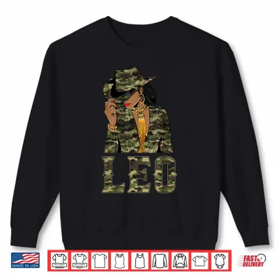Sweatshirt Leo Black Cowgirl Retro African American Women Zodiac Shirt