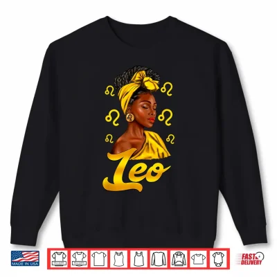 Sweatshirt Leo Girl Black Woman African American Women Zodiac Shirt