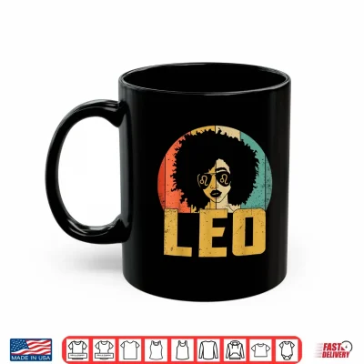 Mug Leo Afro Girl African American Women Zodiac Birthday Shirt