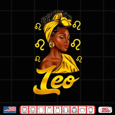 Design Leo Girl Black Woman African American Women Zodiac Shirt