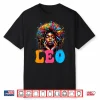 Leo Queen Curly Afro Black Women Melanin Art Zodiac Shirt