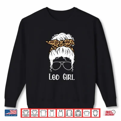 Sweatshirt Leo Girl Leopard Bandana Astrology Shirt