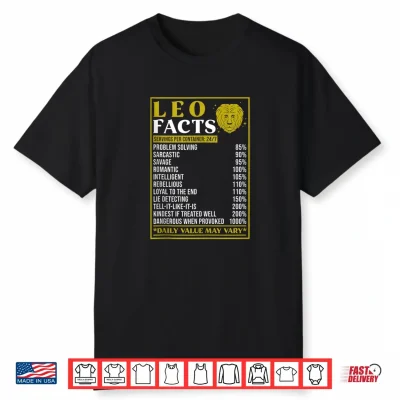 Leo Zodiac Facts Design Zodiac Facts Funny Leo Shirt