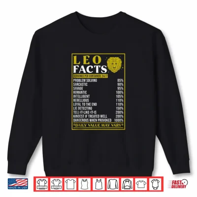 Sweatshirt Leo Zodiac Facts Design Zodiac Facts funny Leo Shirt