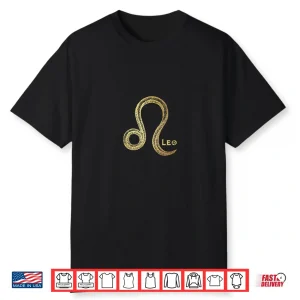 Leo Zodiac Sign Symbol Vintage Gold Shirt