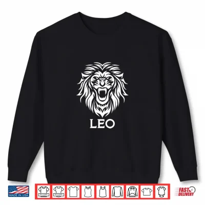 Sweatshirt Leo Zodiac Sign Lion Face For Men Shirt
