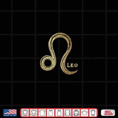 Design Leo Zodiac Sign Symbol Vintage Gold