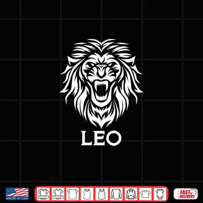 Design Leo Zodiac Sign Lion Face For Men Shirt