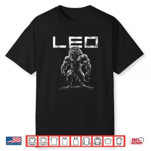 Lion With Muscles Leo Zodiac Workout Gym Shirt