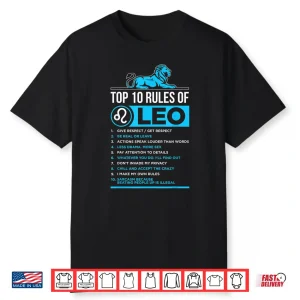 Top 10 Rules Leo Zodiac Sign Facts Traits Horoscope Funny Shirt